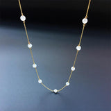 Moonstone 14k Pendant Necklace for Women Romantic Gift