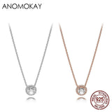 925 Silver CZ Nekclace for Birthday Gift