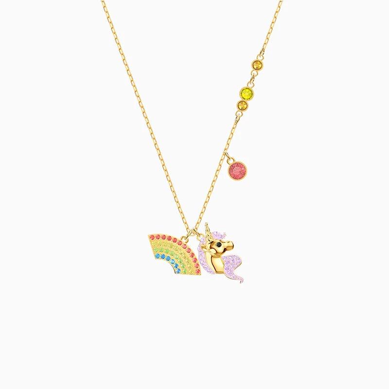 Animal Rainbow Unicorn Adjustable Necklace Jewelry For Girl Birthday