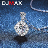 Square D Moissanite Pendant Necklace 100% S925 Sterling Silver