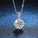 Square D Moissanite Pendant Necklace 100% S925 Sterling Silver