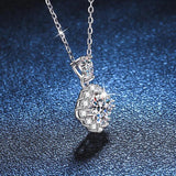 Square D Moissanite Pendant Necklace 100% S925 Sterling Silver