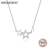 Sparkling Zircon Star 925 Silver Necklace for Women
