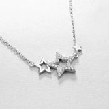 Sparkling Zircon Star 925 Silver Necklace for Women