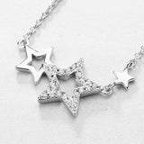 Sparkling Zircon Star 925 Silver Necklace for Women