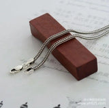 925 Silver Necklace, 1.6mm Snake Chain Bone Fox Tails, 55cm