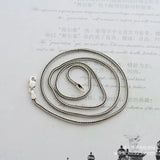925 Silver Necklace, 1.6mm Snake Chain Bone Fox Tails, 55cm