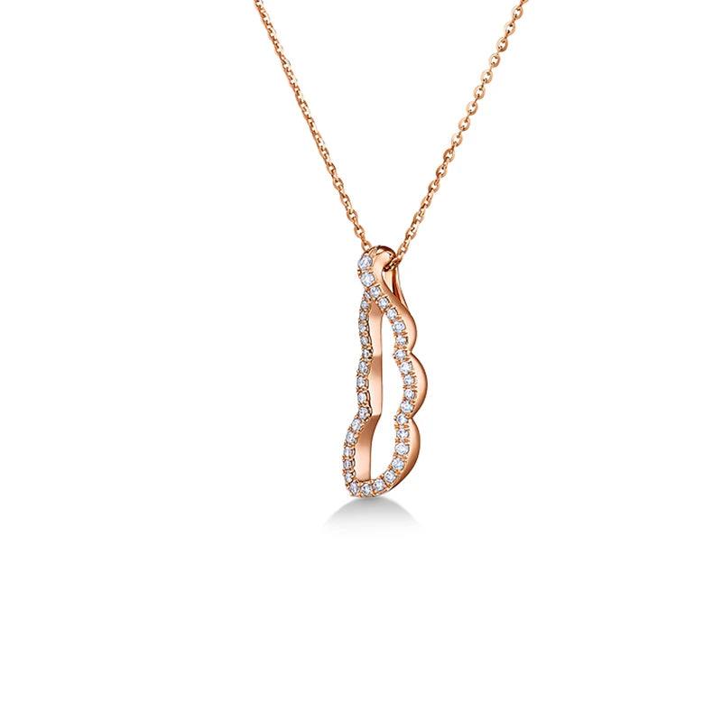 Rose Pendant Peas Necklace Romantic Gift