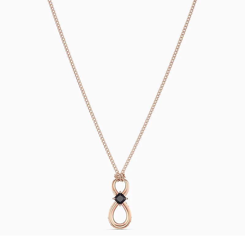 Delicate Crystal Rose Pendant Charm Necklace