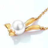 Fashionable Rabbit Necklace 925 Silver with Pearl Gift