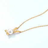 Fashionable Rabbit Necklace 925 Silver with Pearl Gift