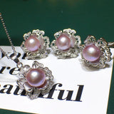 Freshwater Pearl 3-Piece Flower Suit 8-9mm - Various Colors