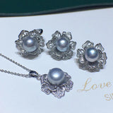 Freshwater Pearl 3-Piece Flower Suit 8-9mm - Various Colors