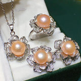 Freshwater Pearl 3-Piece Flower Suit 8-9mm - Various Colors