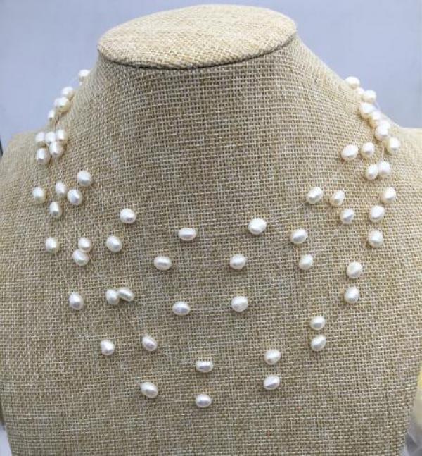 6-7MM Rice Freshwater Pearl Necklace Wedding Love Mothers Gift