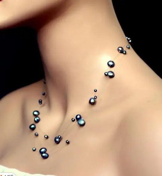 Peacock Baroque Freshwater Pearl Necklace Bridesmaids Gift Fine Jewelry