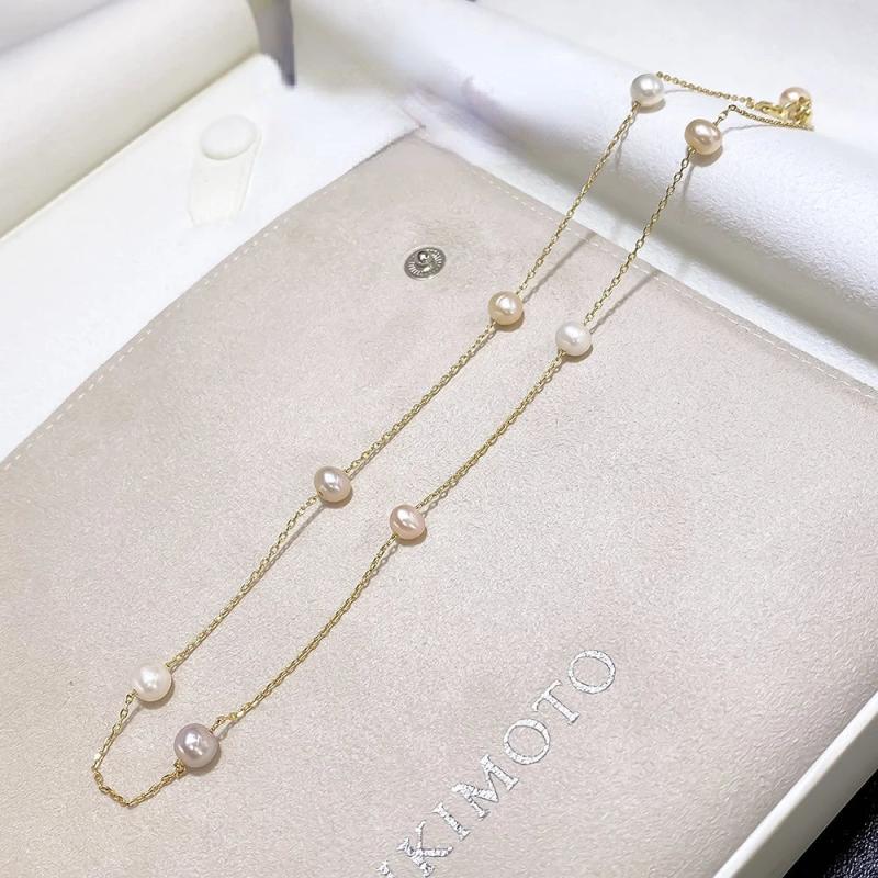 18KGP Baby's Sky Freshwater Pearl Clavicle Necklace