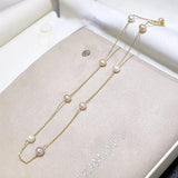 18KGP Baby's Sky Freshwater Pearl Clavicle Necklace
