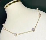 18KGP Baby's Sky Freshwater Pearl Clavicle Necklace