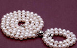 5-6mm AA Flat Freshwater Pearl Necklace & Bracelet Set