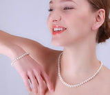 5-6mm AA Flat Freshwater Pearl Necklace & Bracelet Set
