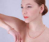 5-6mm AA Flat Freshwater Pearl Necklace & Bracelet Set