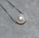8mm Round Freshwater Pearl 925 Sterling Silver Necklace
