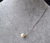 8mm Round Freshwater Pearl 925 Sterling Silver Necklace