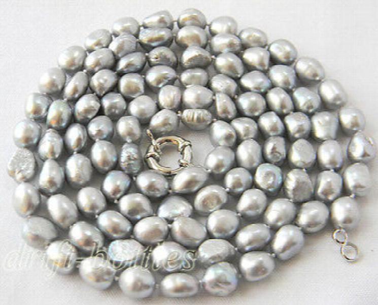 Gray Baroque Pearl Necklace