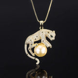 Golden Shell Beads Pendant Leopard Necklace Jewelry