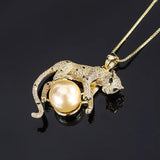 Golden Shell Beads Pendant Leopard Necklace Jewelry