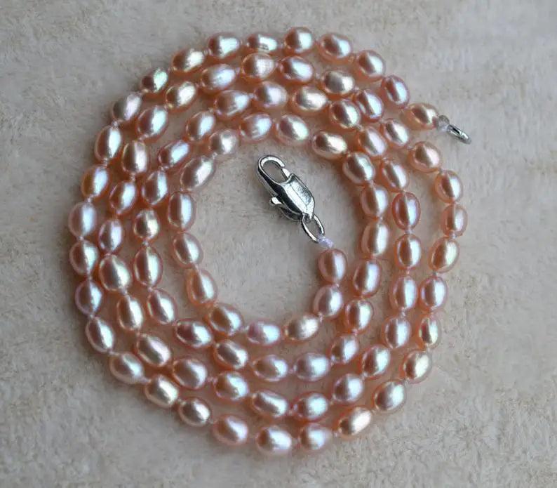 Lavender Freshwater Pearl Necklace, Bridesmaid Gift Jewelry