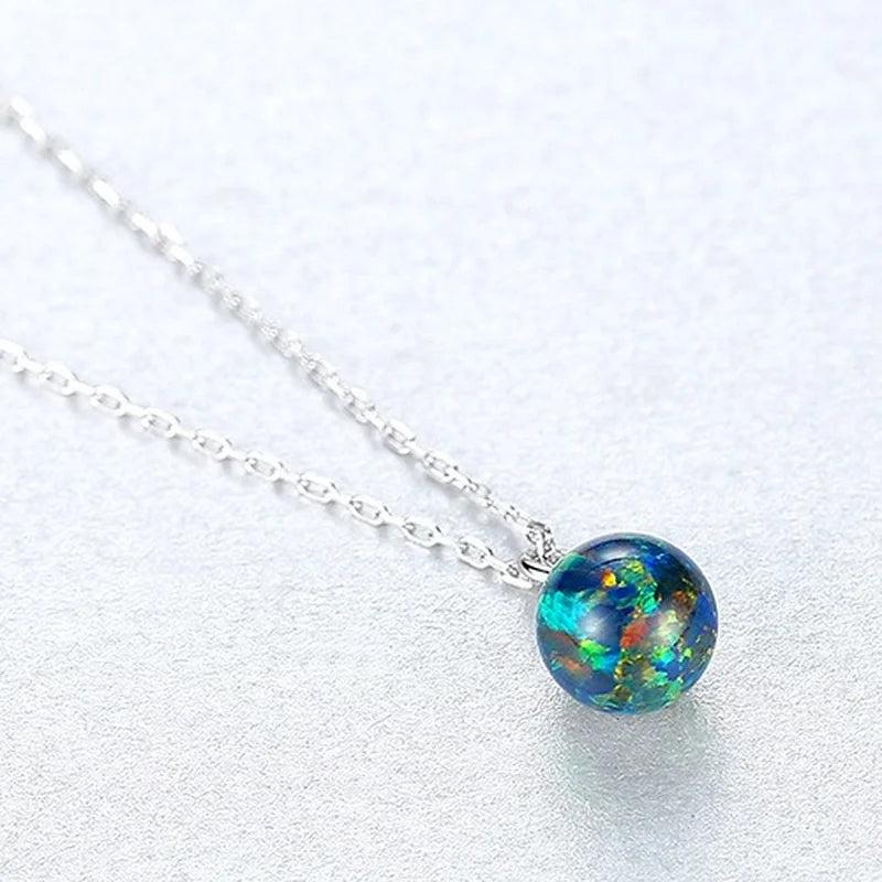 Opal Crystal Gemstone Pendant 925 Sterling Silver Necklace