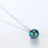 Opal Crystal Gemstone Pendant 925 Sterling Silver Necklace
