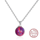 Opal Crystal Gemstone Pendant 925 Sterling Silver Necklace