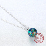 Opal Crystal Gemstone Pendant 925 Sterling Silver Necklace