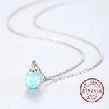 Opal Crystal Gemstone Pendant 925 Sterling Silver Necklace