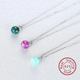 Opal Crystal Gemstone Pendant 925 Sterling Silver Necklace