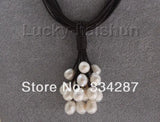 15mm Wine Red Pearl Leather Necklace with Magnet Clasp
