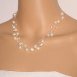 Chunky Pearl Necklace, Multi Strand Freshwater Pearl Necklace