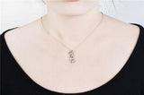S925 Sterling Silver Butterfly Cat Necklace Clavicle Chain