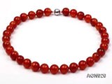 Red Agate 12mm Round Necklace for Women