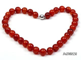 Red Agate 12mm Round Necklace for Women