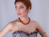 Red Agate 12mm Round Necklace for Women