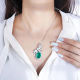 Leopard Necklace Retro Emerald Pendant Fashionable Charm Personality