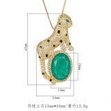 Leopard Necklace Retro Emerald Pendant Fashionable Charm Personality
