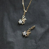 925 Silver Zircon Star Elves Pendant Necklace for Girls