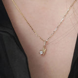 925 Silver Zircon Star Elves Pendant Necklace for Girls