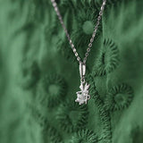 925 Silver Zircon Star Elves Pendant Necklace for Girls