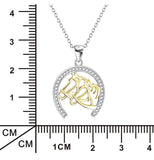 925 Sterling Silver Horse Head Necklace 18k Plated Jewelry